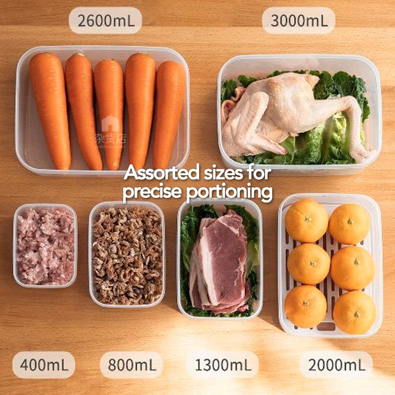 Freezer Safe Food Portioning & Storage Container Assorted Sizes