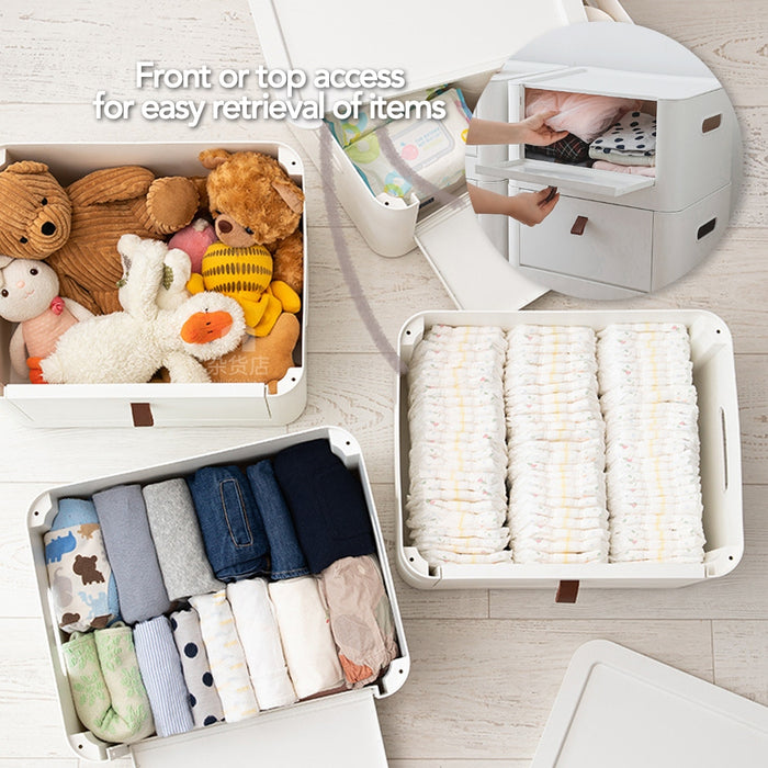 Front Pull Open Stackable Storage Box