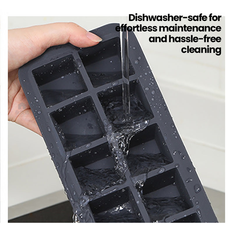 Shimoyama Silicone Large Ice Cubes Maker Tray with Lid