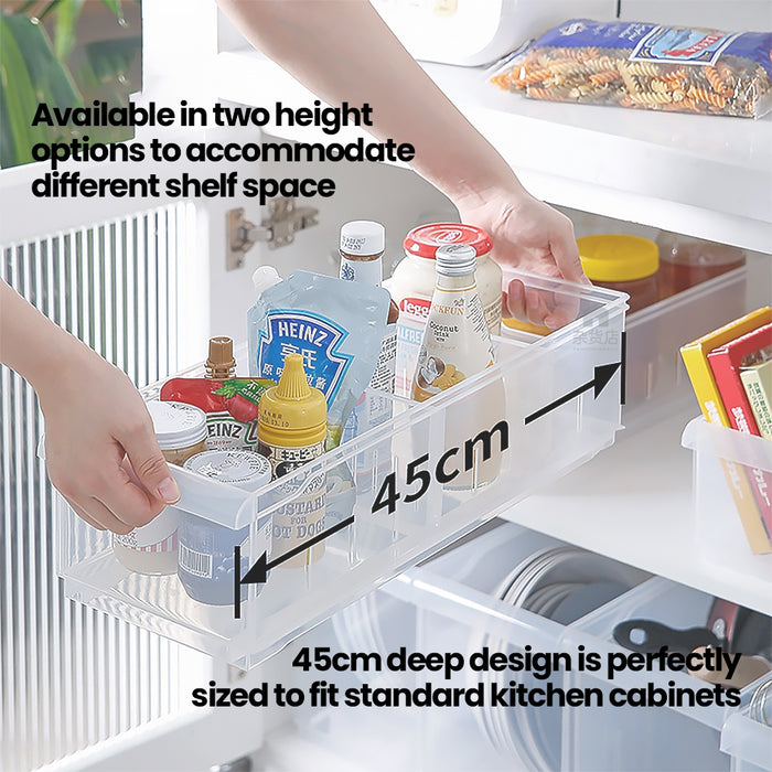 Shimoyama Deep Cabinet Stackable Storage Organizer with Wheels
