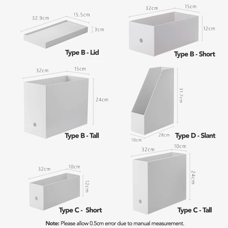 Shimoyama Matte White Minimalist Document Organiser Box