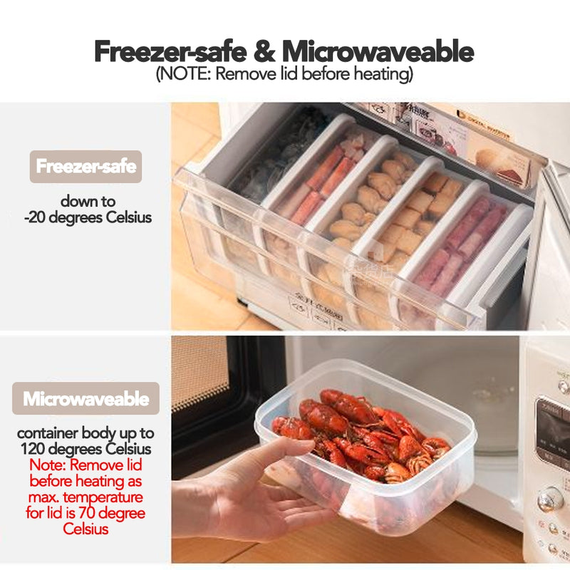 Freezer Safe Food Portioning & Storage Container Assorted Sizes