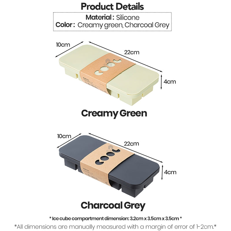 Shimoyama Silicone Large Ice Cubes Maker Tray with Lid