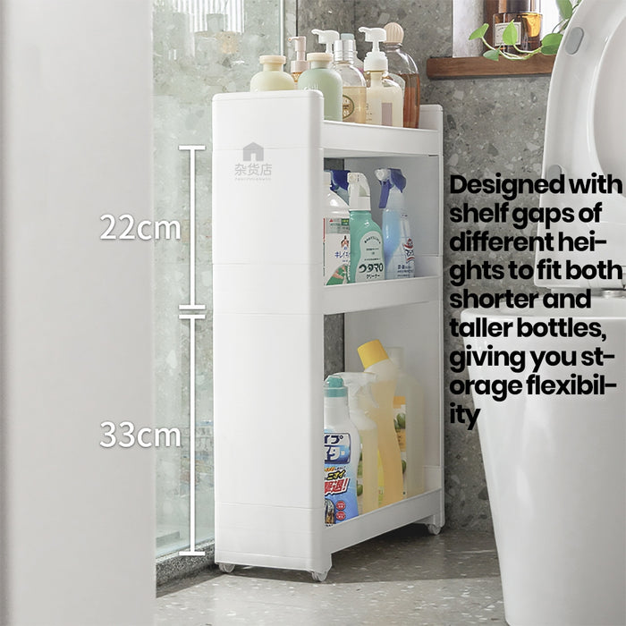 Compact Bathroom & Kitchen Tiered Trolley