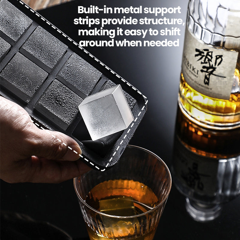 Shimoyama Silicone Large Ice Cubes Maker Tray with Lid