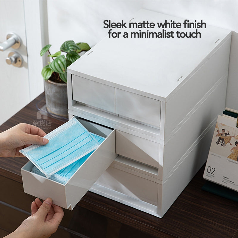 Shimoyama Matte White Minimalist Stackable Document Drawer