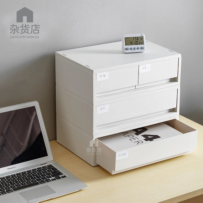 Shimoyama Matte White Minimalist Stackable Document Drawer