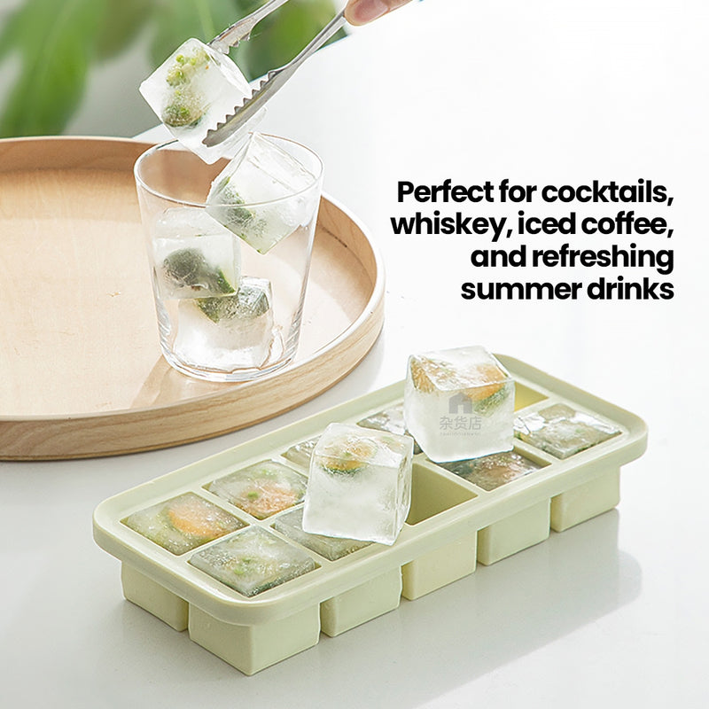 Shimoyama Silicone Large Ice Cubes Maker Tray with Lid