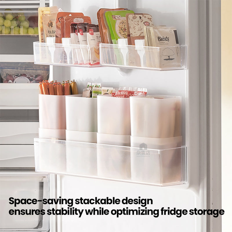 Set of 3 Frosted Stackable Refrigerator Pocket Organizers