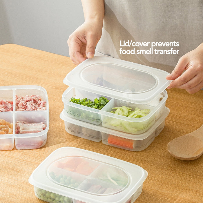 Freezer Safe Food Portioning Container with 4 compartments