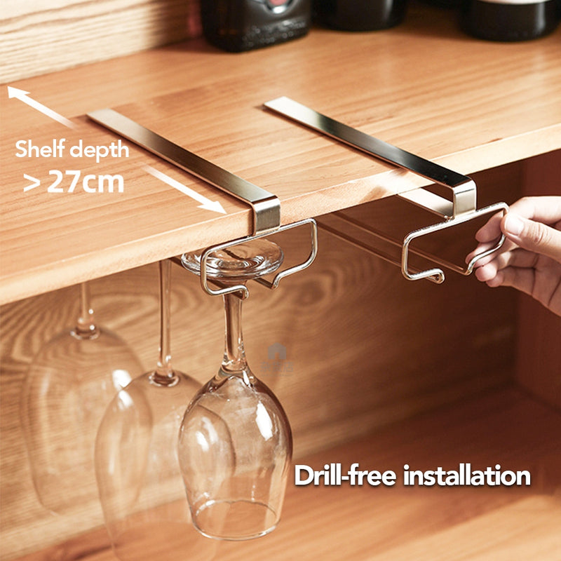 Shimoyama Under Cabinet Wine Glass Holder Organiser