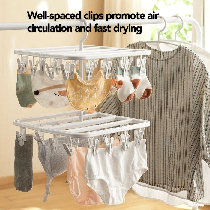 Extendable Foldable Laundry Pegs 24 Pegs