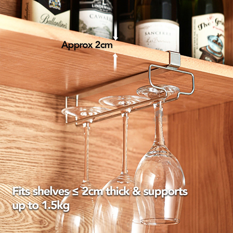 Shimoyama Under Cabinet Wine Glass Holder Organiser