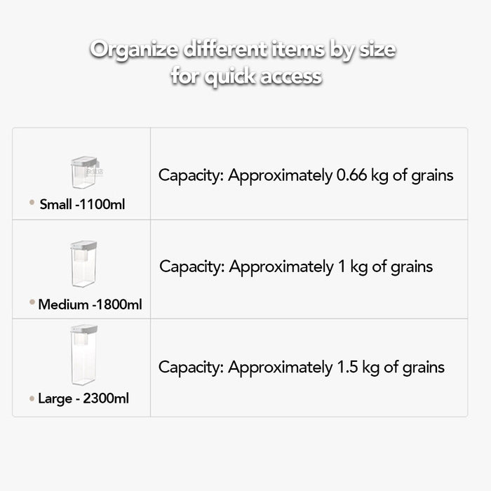 SealFresh Pantry Food Storage Organiser for Grains Cereal Pasta