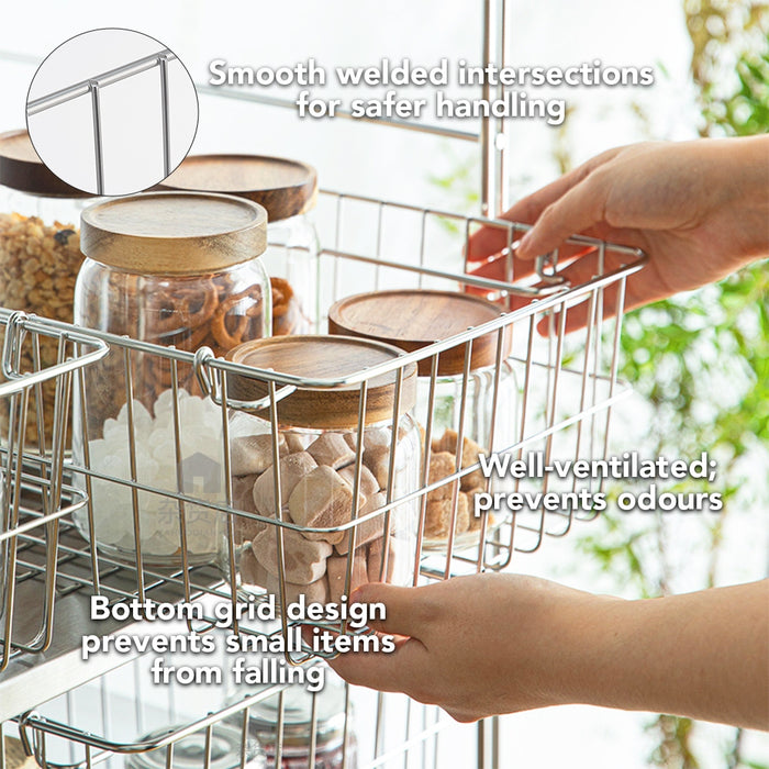 Shimoyama 304 Stainless Steel Stackable Storage Basket
