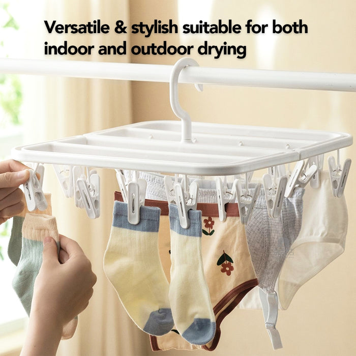 Extendable Foldable Laundry Pegs 24 Pegs