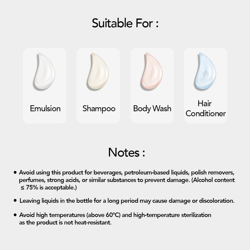 Refill Bottle for Non-Foaming Type Liquid Soap and Detergent