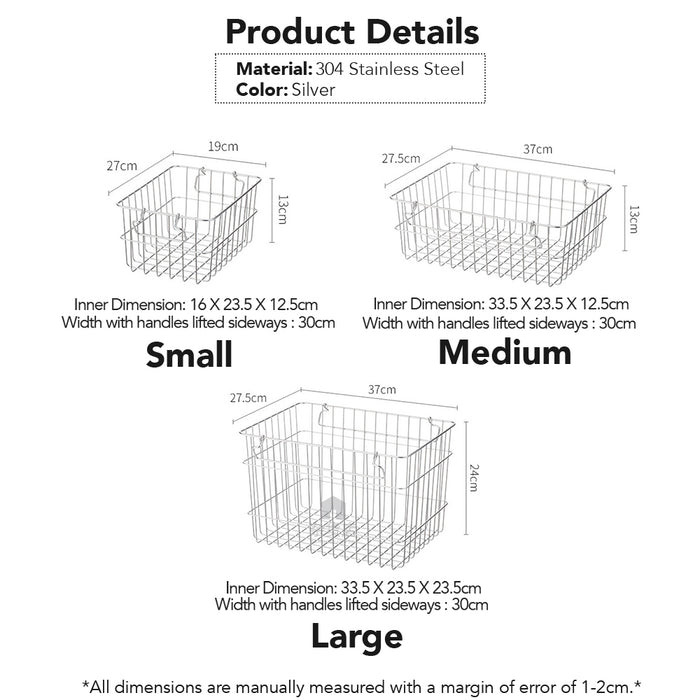 Shimoyama 304 Stainless Steel Stackable Storage Basket