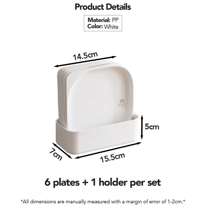 (Set of 6) Easy Fruit Snack Cake Bone Dish with Stand