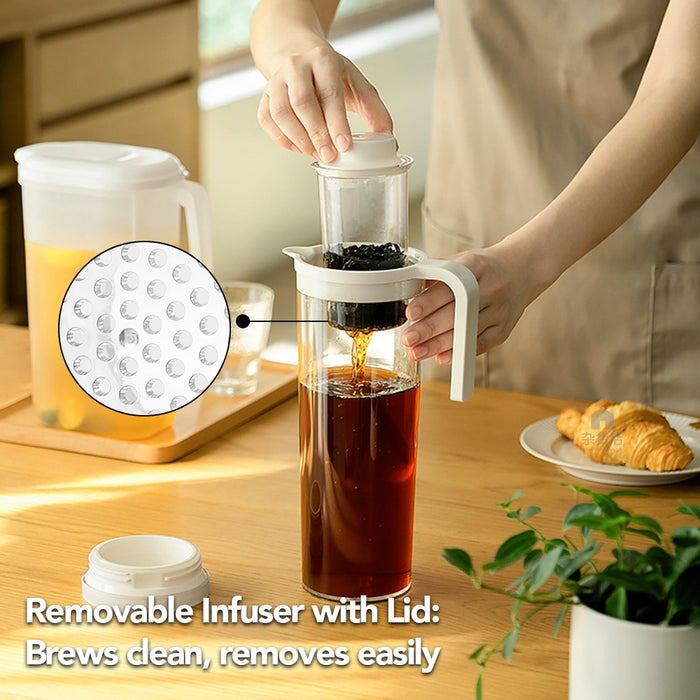 Clear Water Pitcher with Tea Leaves Infuser 1.2L