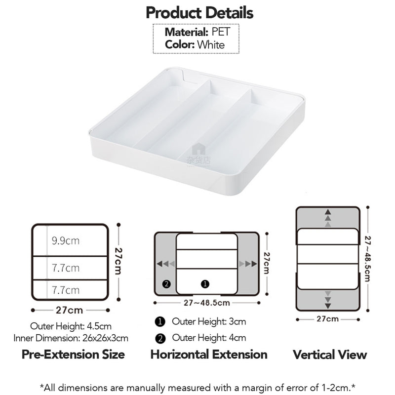 Shimoyama Extendable Compartmentalised Organiser for Cutleries and Stationeries