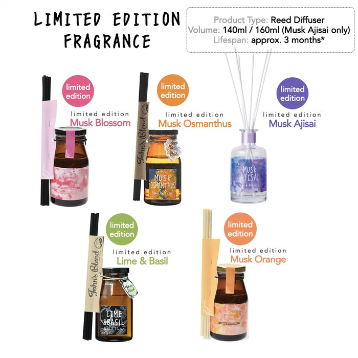 John's Blend Reed Diffuser White Musk & Assorted Scents