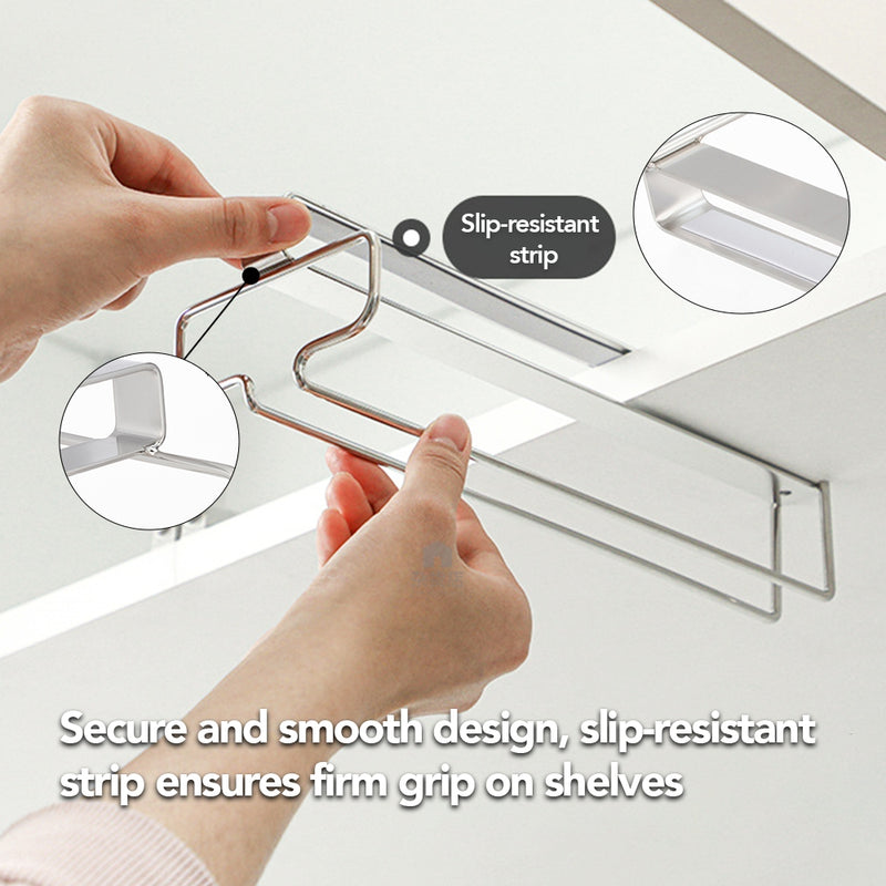 Shimoyama Under Cabinet Wine Glass Holder Organiser