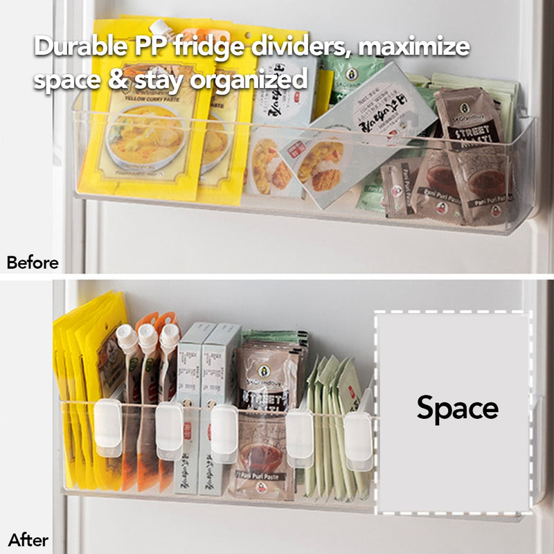 (Set of 4) Refrigerator Door Rack Divider Organiser