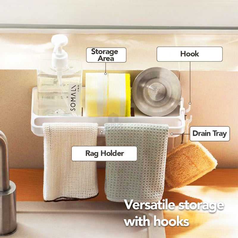 Sink Top Sponge Holder with Drainage Tray