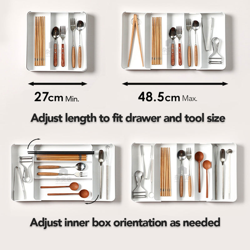Shimoyama Extendable Compartmentalised Organiser for Cutleries and Stationeries