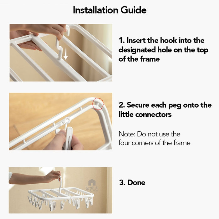 Extendable Foldable Laundry Pegs 24 Pegs