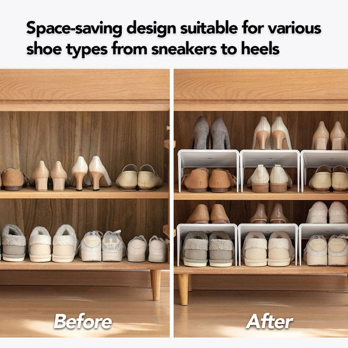 (Set of 2) Shoe Rack Space-Saver Stacker