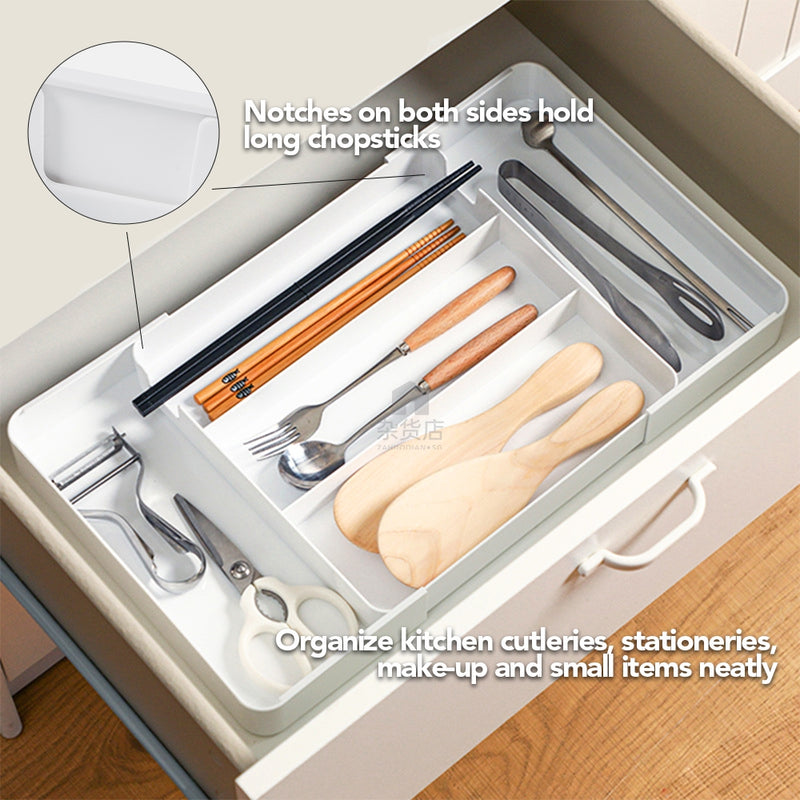 Shimoyama Extendable Compartmentalised Organiser for Cutleries and Stationeries