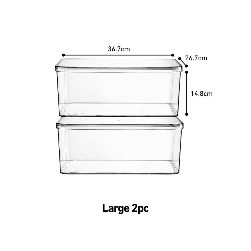Gentle Spaces ClearStack High Clarity Multipurpose Storage Bins with Lid