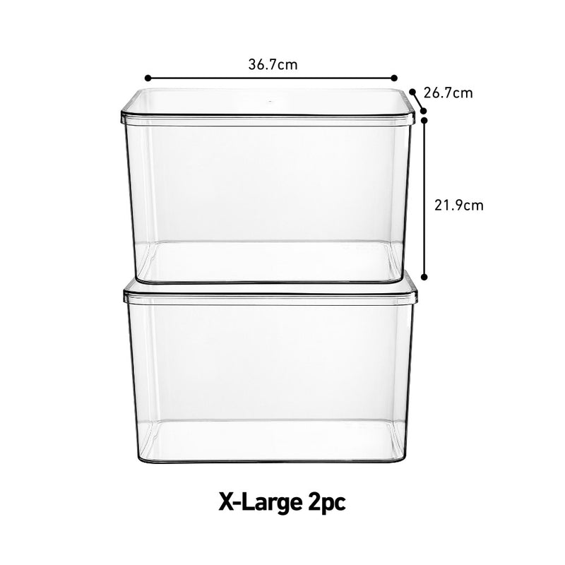 Gentle Spaces ClearStack High Clarity Multipurpose Storage Bins with Lid