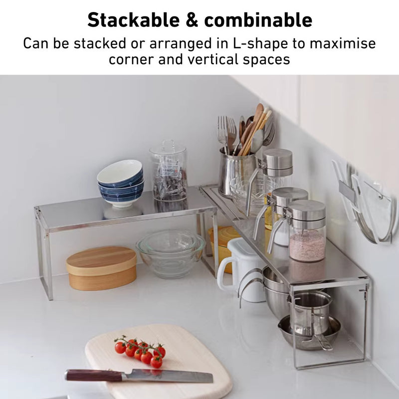 Adjustable Space Saver Kitchen Storage Stackable Rack