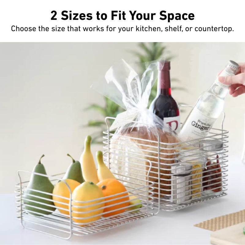 304 Stainless Steel Square Stackable Storage Basket