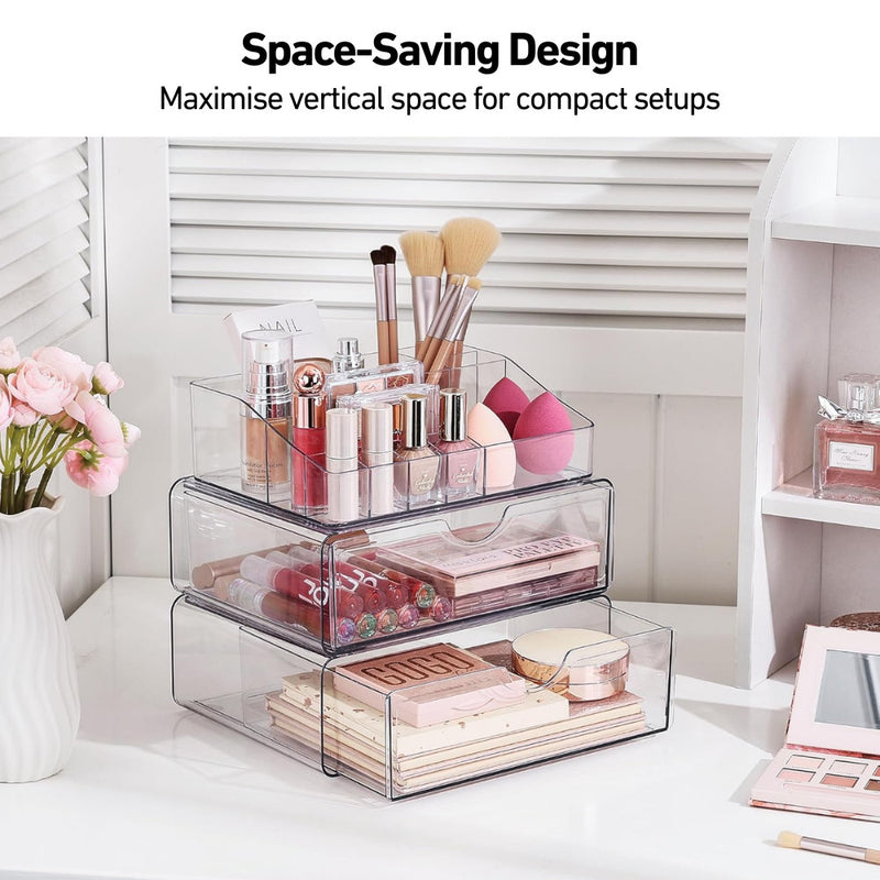 Clear See-Through Modular Vanity Organiser