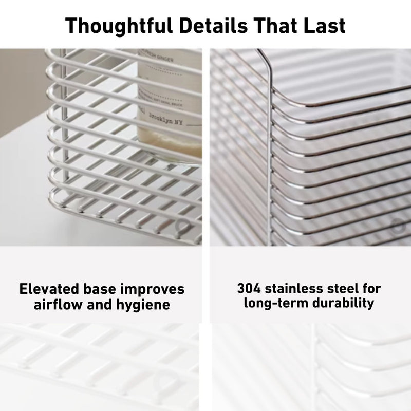 304 Stainless Steel Square Stackable Storage Basket