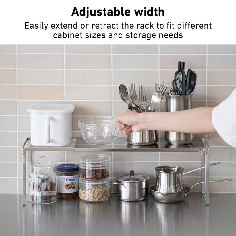 Adjustable Space Saver Kitchen Storage Stackable Rack