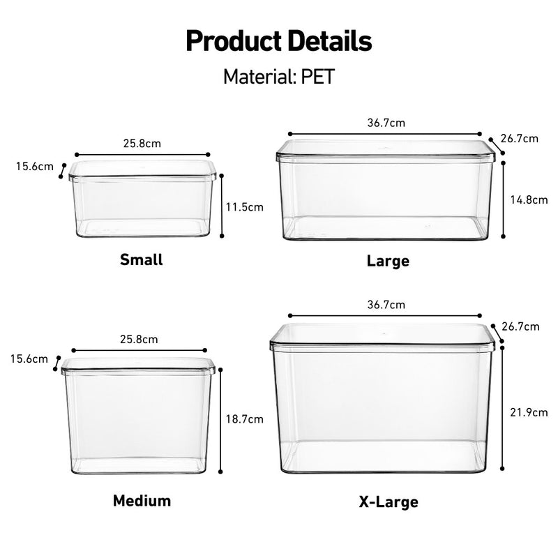 Gentle Spaces ClearStack High Clarity Multipurpose Storage Bins with Lid