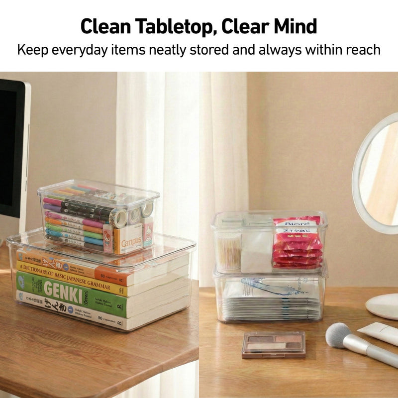 Gentle Spaces ClearStack High Clarity Multipurpose Storage Bins with Lid