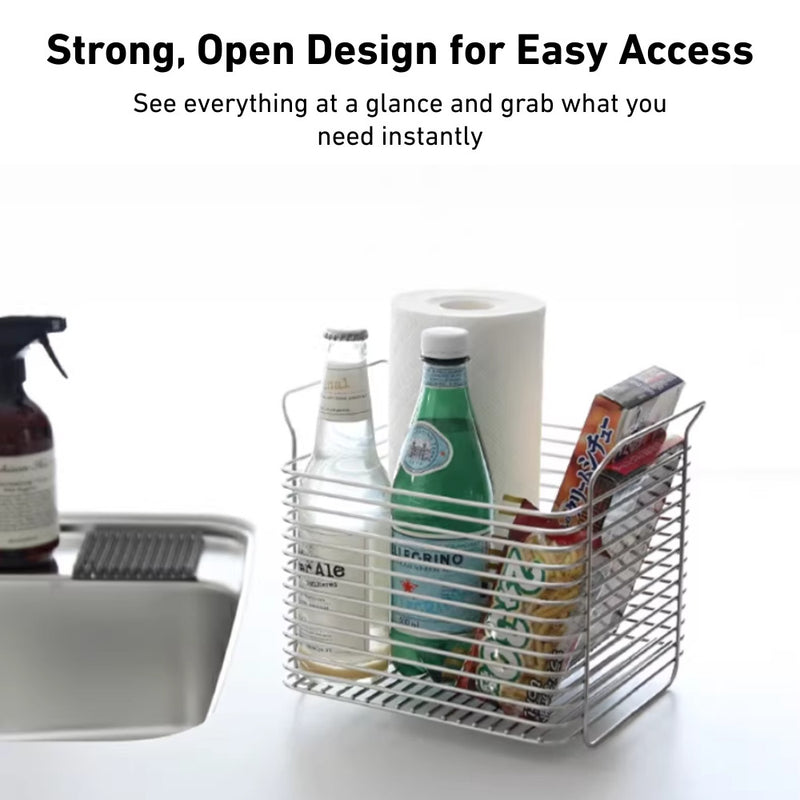 304 Stainless Steel Square Stackable Storage Basket