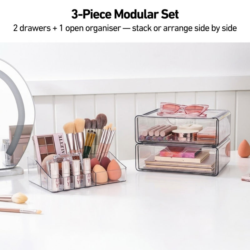 Clear See-Through Modular Vanity Organiser