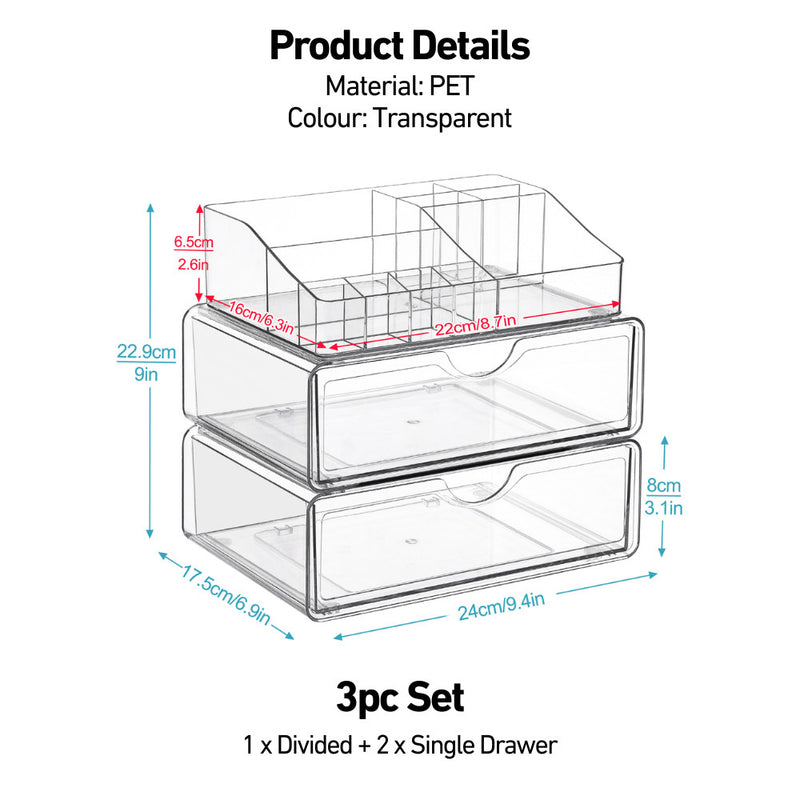 Clear See-Through Modular Vanity Organiser
