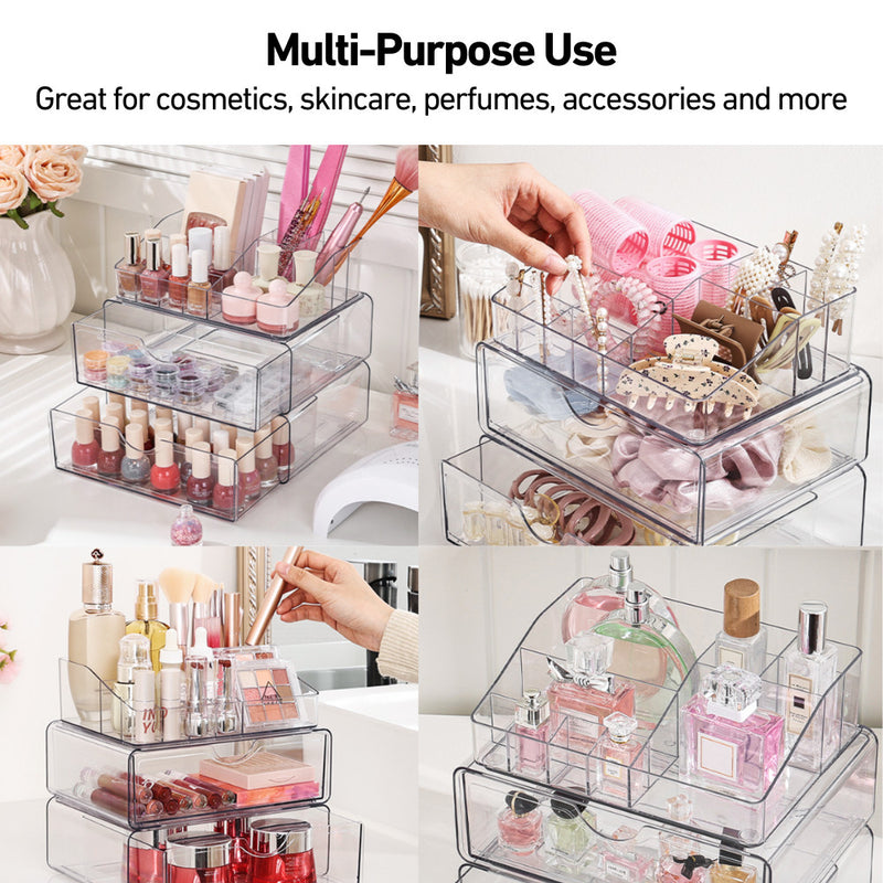 Clear See-Through Modular Vanity Organiser