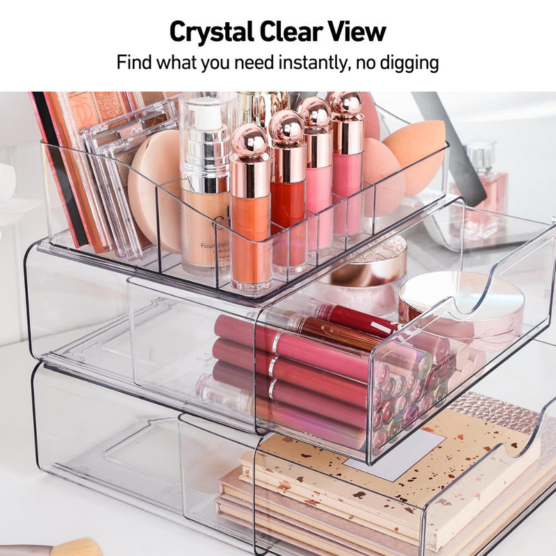 Clear See-Through Modular Vanity Organiser