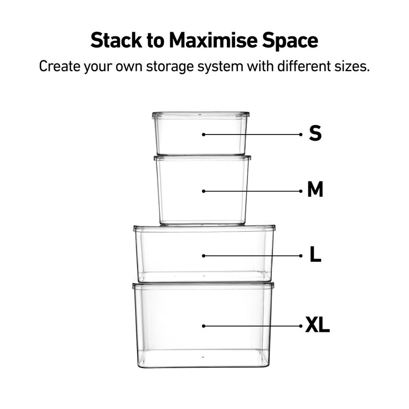 Gentle Spaces ClearStack High Clarity Multipurpose Storage Bins with Lid