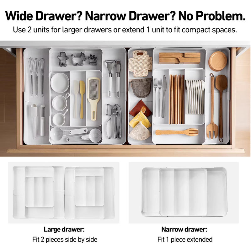 Multi Way Cutleries Stationeries Cometics Organiser for Shallow Drawers