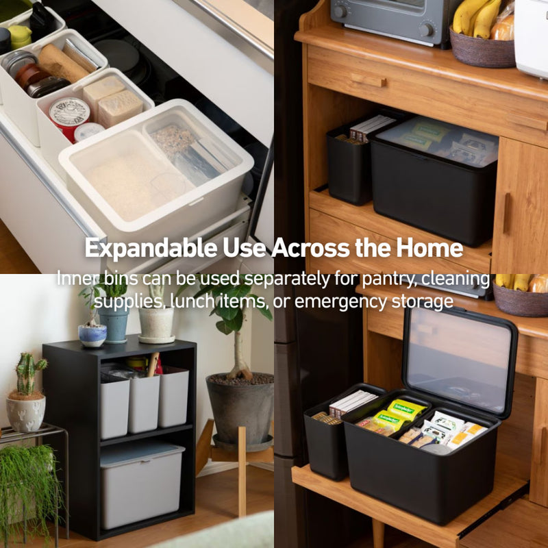 Like-it Smart Pantry Stock Case System - Daily Use Dual Bins with See-through Flip Lid